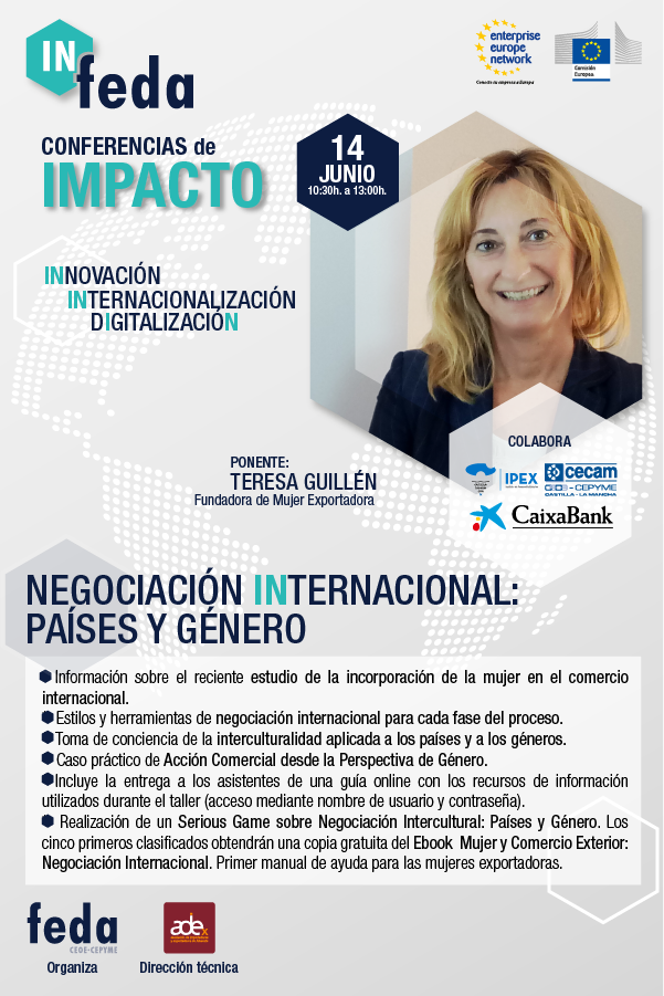IN-FEDA. Conferencias de Impacto.Negociación Internacional: Países y Género
