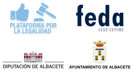 logitos plataforma por la legalidad, feda, diputación de albacete y Ayuntamiento de Albacete