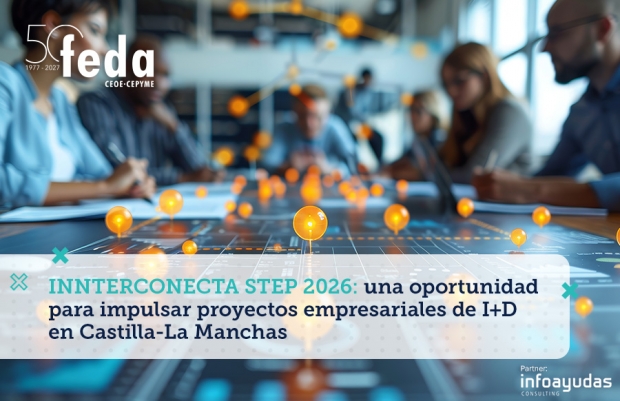 Fotografía de INNTERCONECTA STEP 2026: una oportunidad para impulsar proyectos empresariales de I+D en Castilla-La Mancha, ofrecida por FEDA