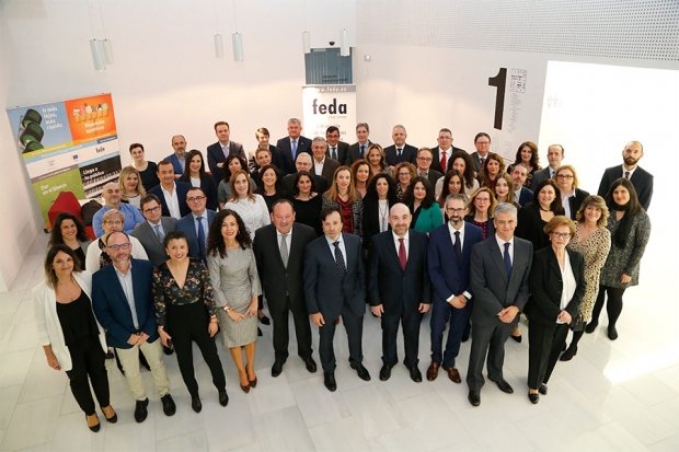 Fotografía de Comité Ejecutivo, reelegido el 21 de febrero, y equipo técnico de FEDA., ofrecida por FEDA