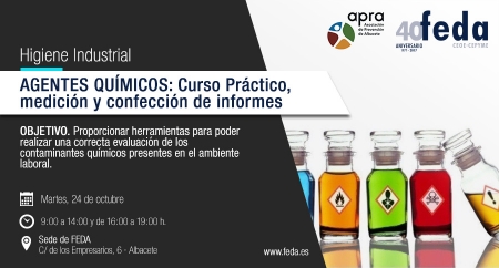 Fotografía de HIGIENE - Agentes químicos: Curso práctico, medición y confección de informes, ofrecida por FEDA