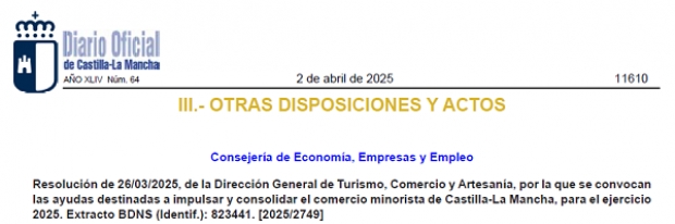 Fotografía de Resolución 26/03/2025 – Convocatoria ayudas destinadas a impulsar y consolidar el comercio minorista, para el ejercicio 2025., ofrecida por FEDA