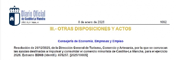 Fotografía de Resolución 26/12/2025 – Convocatoria ayudas destinadas a impulsar y consolidar el comercio minorista, para el ejercicio 2026., ofrecida por FEDA