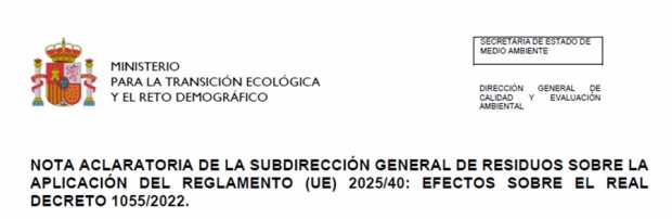 Fotografía de NOTA ACLARATORIA SOBRE LA APLICACIÓN DEL REGLAMENTO (UE) 2025/40, DE ENVASES Y LOS EFECTOS SOBRE EL R. D. 1055/2022, ofrecida por FEDA