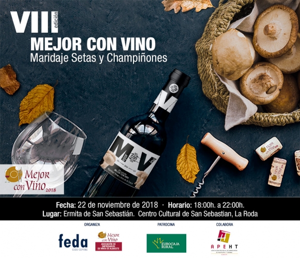Fotografía de FEDA presenta en La Roda el maridaje con setas y champiñones de la tierra en la VIII Edición de “Mejor con Vino”, ofrecida por FEDA