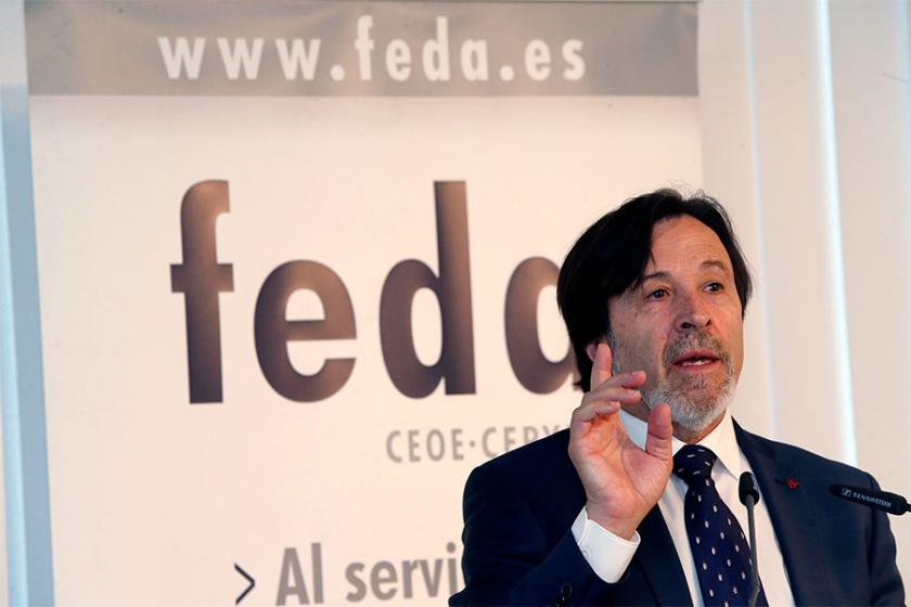 Artemio Pérez, durante su intervención en la 41 Asamblea General de FEDA, celebrada en 2018.