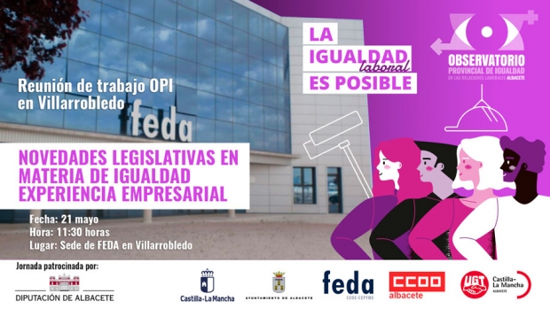 Fotografía de Reunión de trabajo del Observatorio Provincial de Igualdad en las Relaciones Laborales, OPI, en Villarrobledo, ofrecida por FEDA