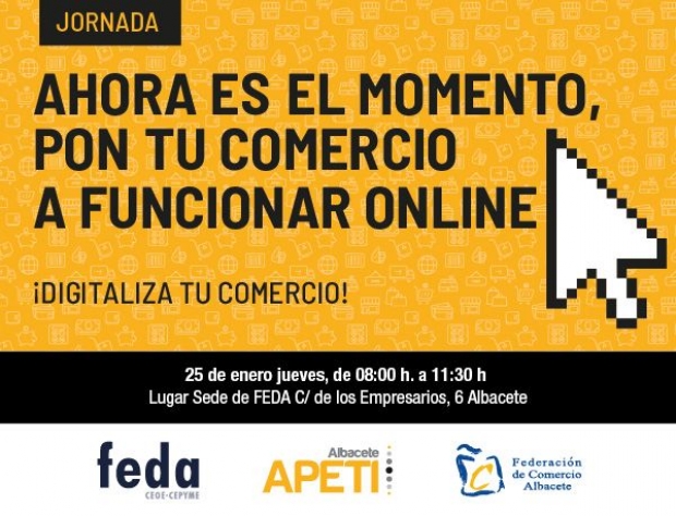 Fotografía de APETI y la Federación de Comercio aúnan esfuerzos para la digitalización del comercio de Albacete, ofrecida por FEDA