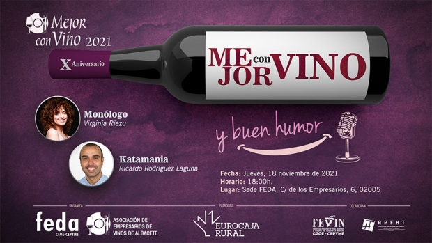 Fotografía de portada del X Aniversario de Mejor con Vino "y buen humor", ofrecida por FEDA