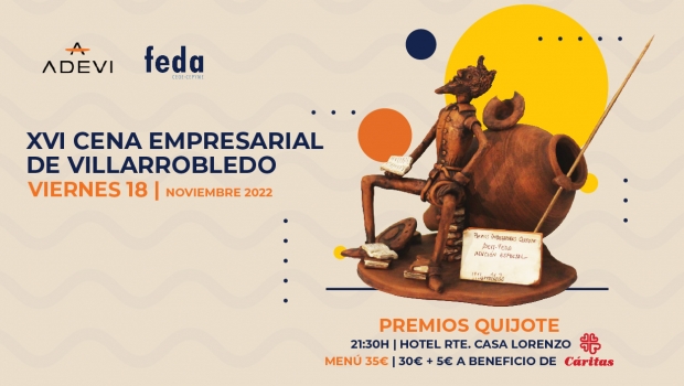 Fotografía de Se retoma la cena empresarial en Villarrobledo, en su XVI edición, con aportación a Cáritas, ofrecida por FEDA