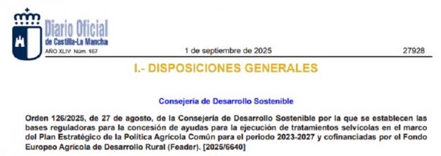 Fotografía de Orden 126/2025, bases reguladoras para la concesión de ayudas para la ejecución de tratamientos selvícolas 2023-2027, ofrecida por FEDA