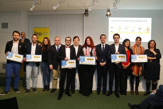 Fotografía de Éxito de la Expo Sherpa 2015 y seis proyectos emprendedores ganadores del programa conjunto de FEDA y Diputación de Albacete, ofrecida por FEDA