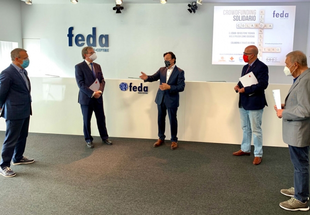 Fotografía de FEDA entrega a UCLM, Cáritas, Cruz Roja y Banco de Alimentos los fondos recaudados en su crowdfunding, ofrecida por FEDA
