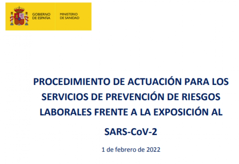 PROCEDIMIENTO DE ACTUACIÓN PARA LOS S. P. FRENTE A LA EXPOSICIÓN AL SARS-COV-2