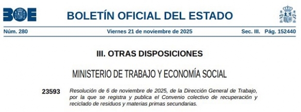 Fotografía de Publicado el Convenio colectivo de recuperación y reciclado de residuos y materias primas secundarias., ofrecida por FEDA