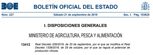 Fotografía de Modificación del real decreto que regula el potencial de producción vitícola, ofrecida por FEDA